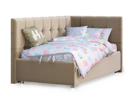 Кровать Nuvola Sabina угловая Velutto 22 160х190