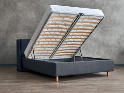 Кровать Сонум Barcelona Рогожка Пепельная (с подъемным механизмом) 200х200