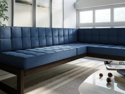 Диван Арско Сега угловой трехместный голубой Длина 218 см