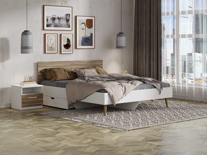 Кровать Сонум Ines Ясень анкор + белый 180х190