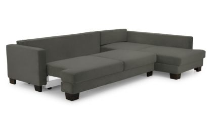 Диван Фиеста Мебель Марсель угловой (большой) велюр Boska 19 темно-серый