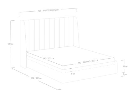 Кровать Сонум Samanta Рогожка Деним