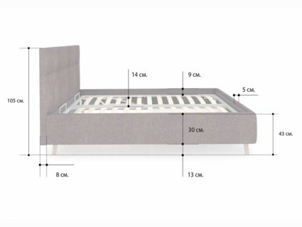 Кровать Сонум Bella Кашемир Латте 90х190