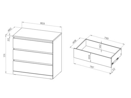 Комод Гуд Лакк Варма Прайм 3 ясень коричневый 48х80