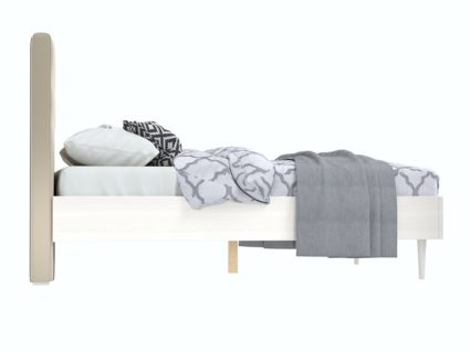 Кровать Арско Альмена Беленый дуб/Велюр Grace 01 180х200