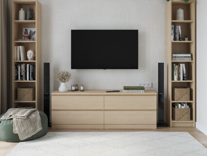 Комод Гуд Лакк Варма 4Д беленый дуб