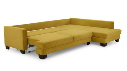 Диван Фиеста Мебель Марсель угловой (большой) велюр Boska 09 горчичный Длина 309 см