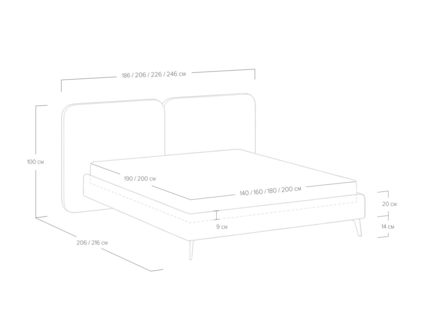 Кровать Сонум Brooklyn Рогожка Деним 160х190