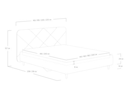 Кровать Сонум Taylor Рогожка деним (с подъемным механизмом)