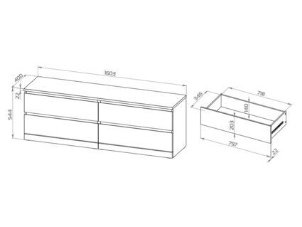 Комод Гуд Лакк Варма 4Д беленый дуб